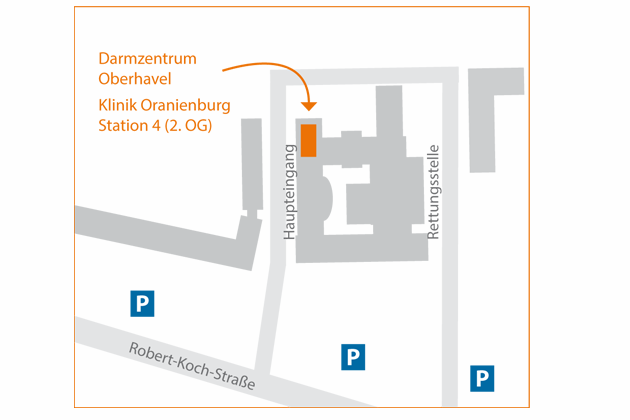 Lageplan des Darmzentrums Oberhavel